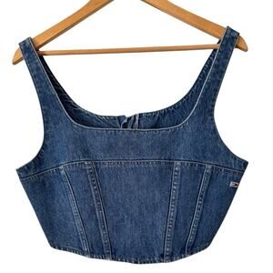 Tommy Hilfiger Denim Blue Jean Crop Top Women’s Size Large